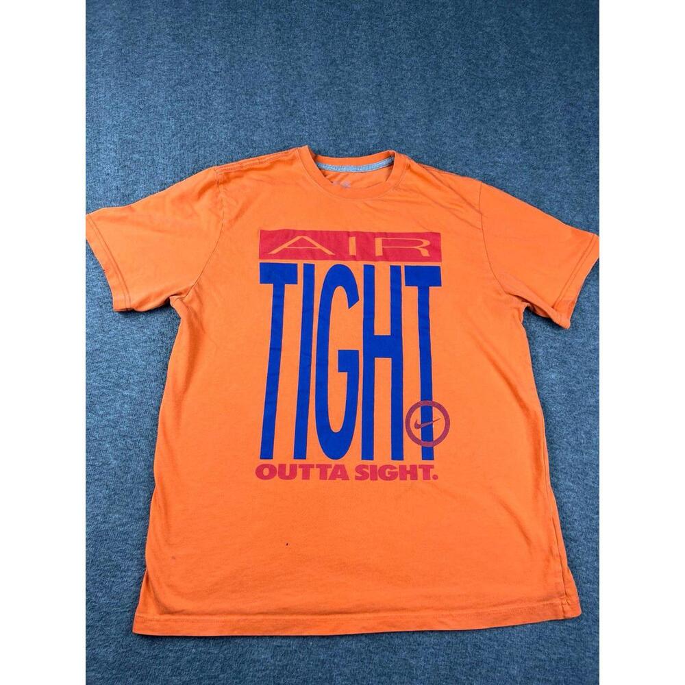 Nike Orange Graphic Tee AIR TIGHT Outta Sight Size XL